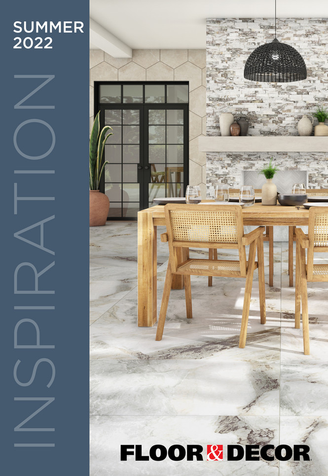 Floor & Decor Summer 2022 Inspiration Catalog - Viviano | Dahlia II Thassos  Mother of Pearl Waterjet Mosaic Tile, 12 x 13, White, Marble, 1/3 inch  Thick - Floor & Decor